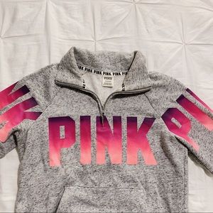 PINK HALF ZIP HOODIE